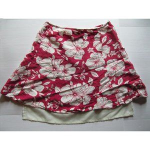 Ann Taylor Dark Pink Hibiscus Skirt